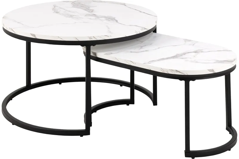 Belgrat Soffbord 70 cm Rund, Vit