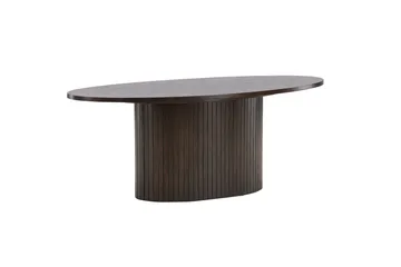 Bianca 120 cm Ovalt Soffbord i Trä med Räfflad Pelarfot - Brun - Möbler - Bord & matgrupper - Soffbord