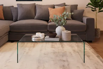 Bonisiolo Rektangulärt Soffbord 110x55 cm i Böjt Glas - Transparent - Möbler - Bord & matgrupper - Soffbord