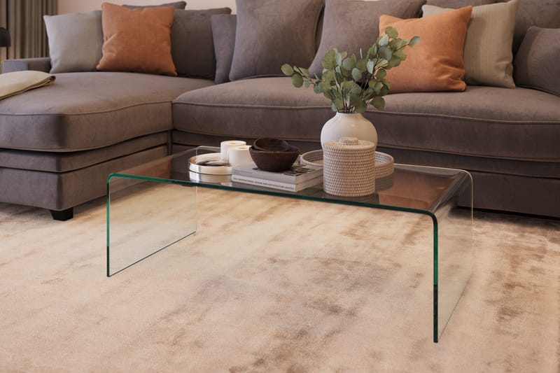 Bonisiolo Rektangulärt Soffbord 110x55 cm i Böjt Glas - Transparent - Möbler - Bord & matgrupper - Soffbord