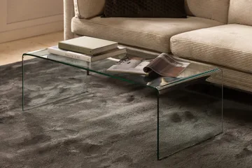 Bonisiolo Rektangulärt Soffbord 110x55 cm i Böjt Glas - Transparent - Möbler - Bord & matgrupper - Soffbord