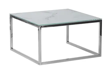 Breasa Satsbord 60 cm Marmormönster - Vit/Silver - Möbler - Bord & matgrupper - Soffbord