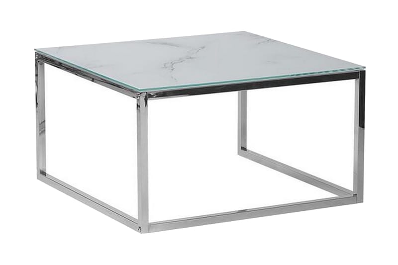 Breasa Satsbord 60 cm Marmormönster - Vit/Silver - Möbler - Bord & matgrupper - Soffbord