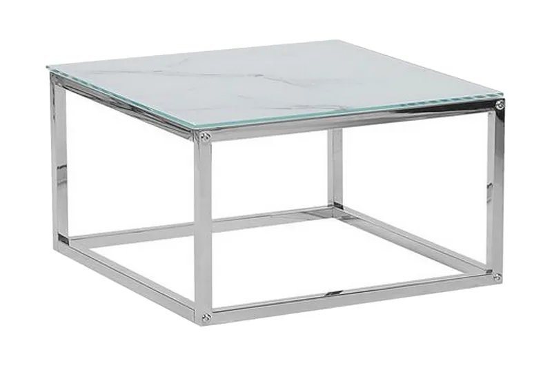 Breasa Satsbord 60 cm Marmormönster - Vit/Silver - Möbler - Bord & matgrupper - Soffbord