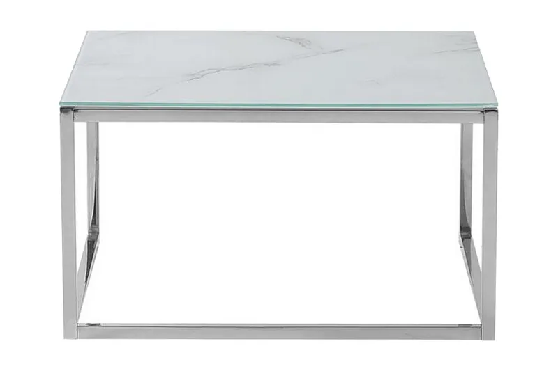 Breasa Satsbord 60 cm Marmormönster - Vit/Silver - Möbler - Bord & matgrupper - Soffbord