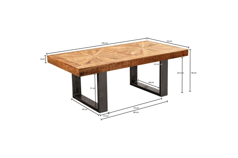 Buncton Soffbord 105 cm - Mangoträ/Svart - Möbler - Bord & matgrupper - Soffbord