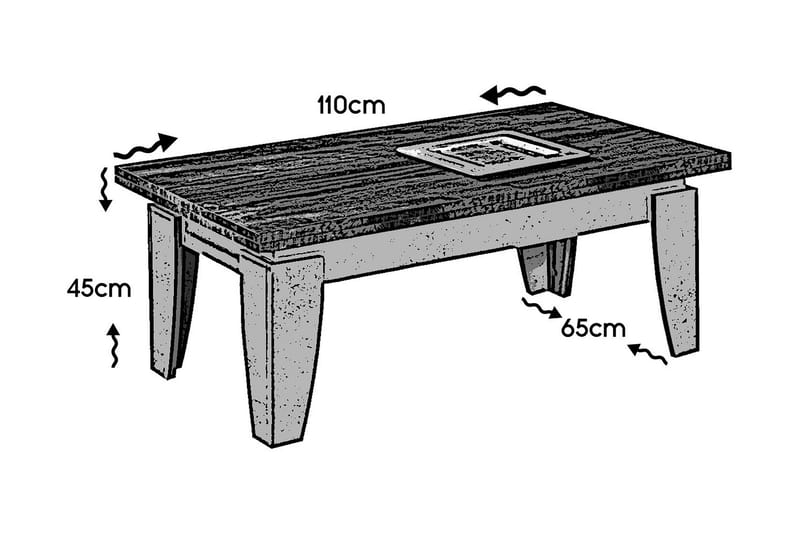 Comfortale 110 cm Rektangulärt Soffbord i Målat Trä - Gråbrun - Möbler - Bord & matgrupper - Soffbord