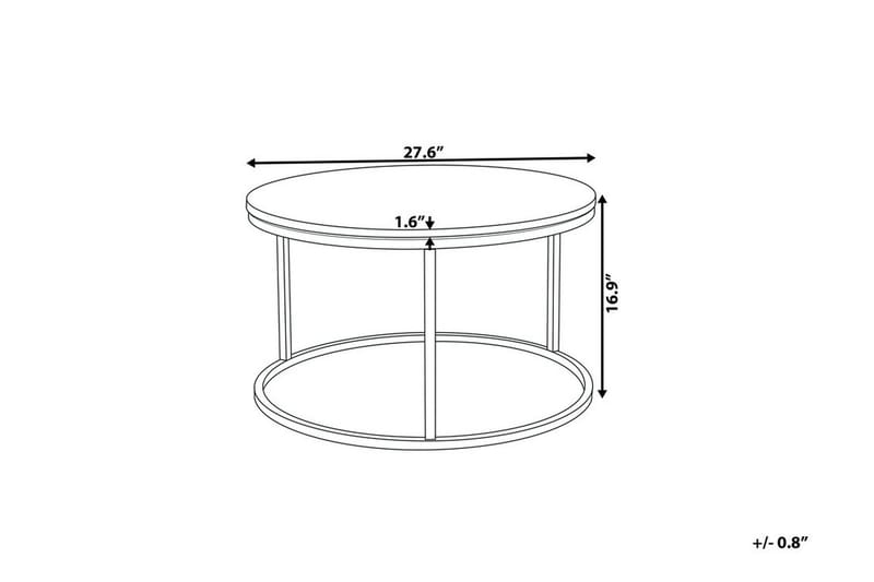 Coralla Soffbord 70 cm Runt Marmormönster - Vit/Koppar - Möbler - Bord & matgrupper - Soffbord