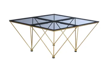 Crystal Soffbord 80 cm - Rökfärgat glas/Mässing - Möbler - Bord & matgrupper - Soffbord
