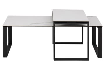 Cynthia Rektangulärt Satsbord Soffbord 115 cm i Keramik med Metallben - Vit - Möbler - Bord & matgrupper - Soffbord