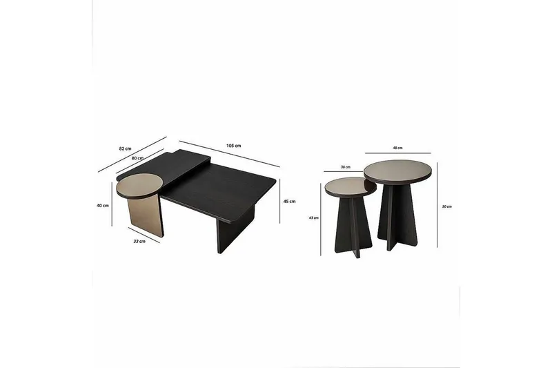 Dasina Satsbord 82 cm - Svart - Möbler - Bord & matgrupper - Soffbord