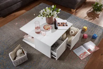 Delgadillo Soffbord 70 cm - Vit - Möbler - Bord & matgrupper - Soffbord - Soffbord med hjul
