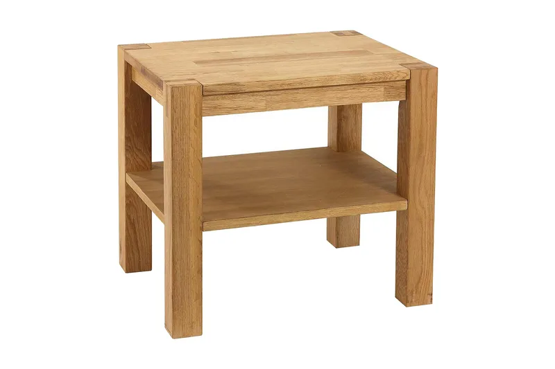 Demottte Sängbord 50 cm med Förvaring Hylla, Ekfanér