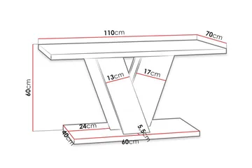 Denogal Soffbord 70 cm - Grå - Möbler - Bord & matgrupper - Soffbord