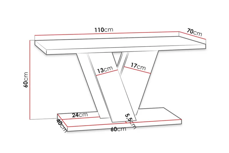 Denogal Soffbord 70 cm - Grå - Möbler - Bord & matgrupper - Soffbord