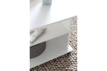 Dewand Rektangulärt Soffbord 95 cm med Hjul och Hyllor i Trä - Vit - Möbler - Bord & matgrupper - Soffbord - Soffbord med hjul