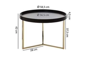 Dhir Soffbord 59 cm Runt - Svart/Guld - Möbler - Bord & matgrupper - Soffbord