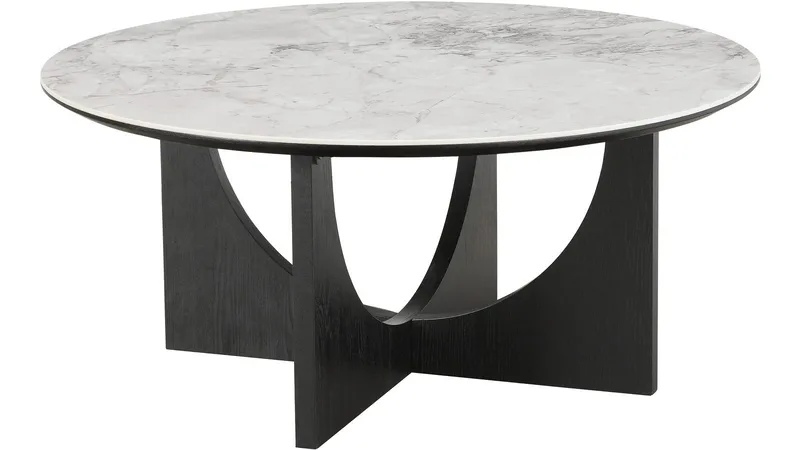 Soffbord Drivor 90 cm, Svartlackad askfaner