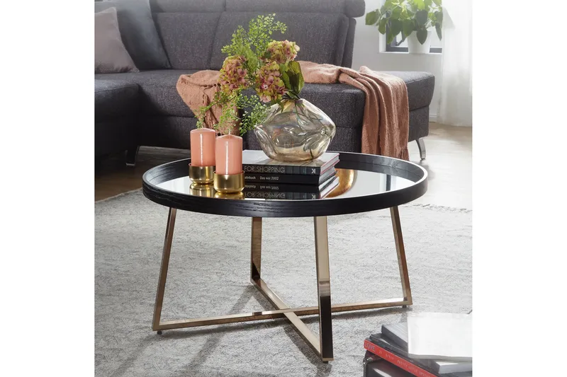 Elphin Soffbord 78 cm Runt - Glas/Svart - Möbler - Bord & matgrupper - Soffbord