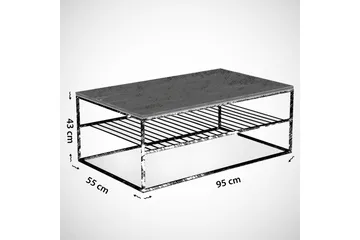 Falan Soffbord 95 cm med Hyllor Ribbor - Brun/Ek - Möbler - Bord & matgrupper - Soffbord