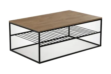 Falan Soffbord 95 cm med Hyllor Ribbor - Brun/Ek - Möbler - Bord & matgrupper - Soffbord