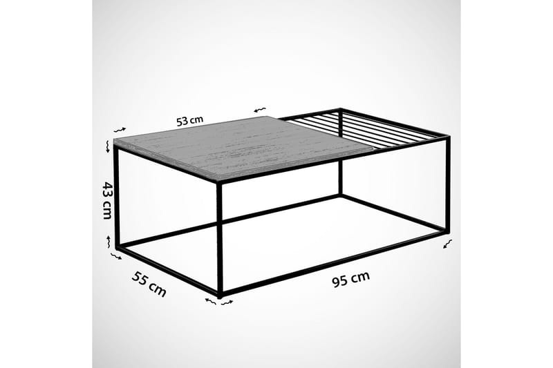 Falan Soffbord 95 cm Ribbor - Brun - Möbler - Bord & matgrupper - Soffbord