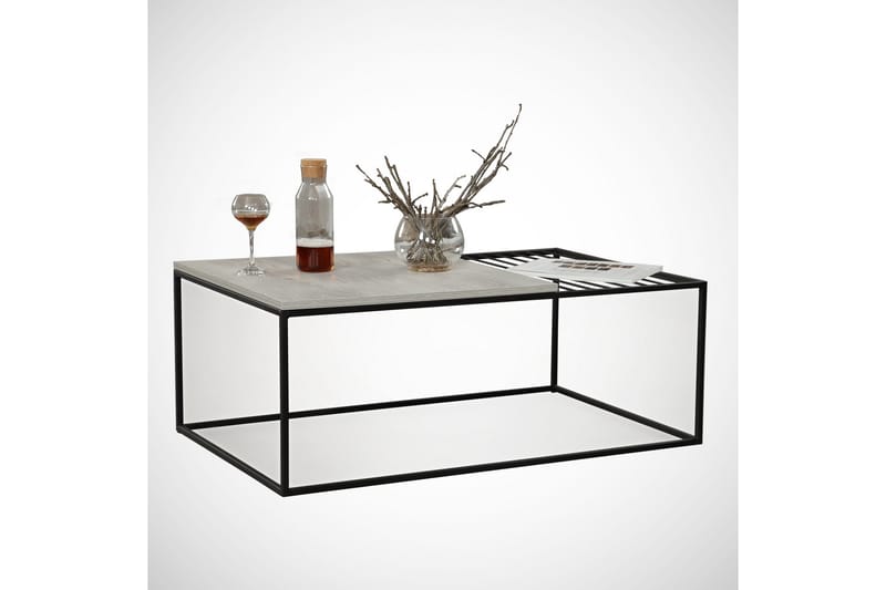 Falan Soffbord 95 cm Ribbor - Vit/Marmor - Möbler - Bord & matgrupper - Soffbord