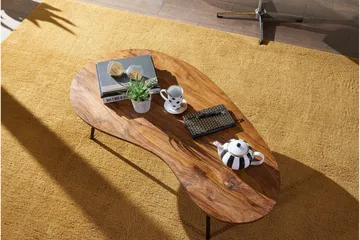 Fanks Soffbord 122 cm Njurformat - Massivt Trä/Svart - Möbler - Bord & matgrupper - Soffbord