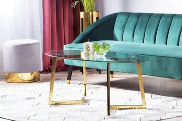 Frechen Soffbord 120 cm - Glas/Guld - Möbler - Bord & matgrupper - Soffbord