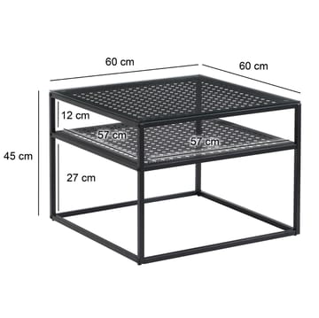 Galaro Soffbord 60 cm - Transparent och mattsvart - Möbler - Bord & matgrupper - Soffbord - Soffbord med förvaring