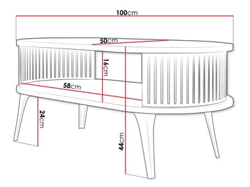 Galia Avlångt Soffbord med Förvaring i Trä med Metallben - Brun - Möbler - Bord & matgrupper - Soffbord