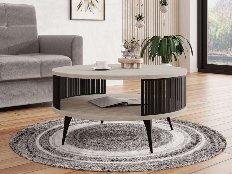 Galia Soffbord 75 cm Rund - Beige|svart - Möbler - Bord & matgrupper - Soffbord