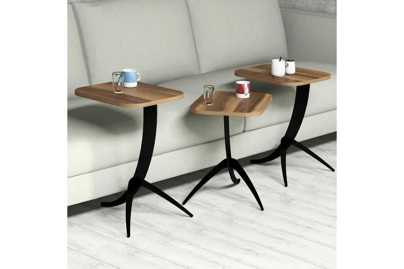 Hovdane Satsbord 45 cm 3 Bord - Mörkbrun - Möbler - Bord & matgrupper - Soffbord