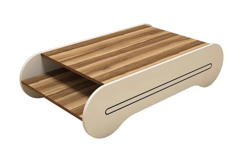 Hovdane Soffbord 120 cm med Förvaring Hylla - Brun/Krämvit - Möbler - Bord & matgrupper - Soffbord