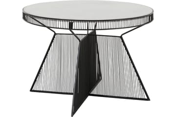 Juntolo 77x77 cm Runt Soffbord i Marmor med Metallunderrede - Vit - Möbler - Bord & matgrupper - Soffbord