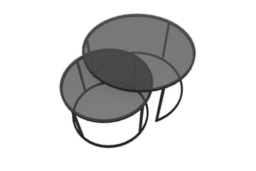 Kashiwa 60 cm Runt Soffbord i Glas med Glas och Metall - Rökgrå - Möbler - Bord & matgrupper - Soffbord