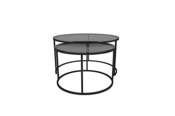Kashiwa 60 cm Runt Soffbord i Glas med Glas och Metall - Rökgrå - Möbler - Bord & matgrupper - Soffbord