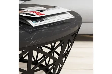 Koraleigh Soffbord 90 cm Runt Marmormönster - Svart - Möbler - Bord & matgrupper - Soffbord