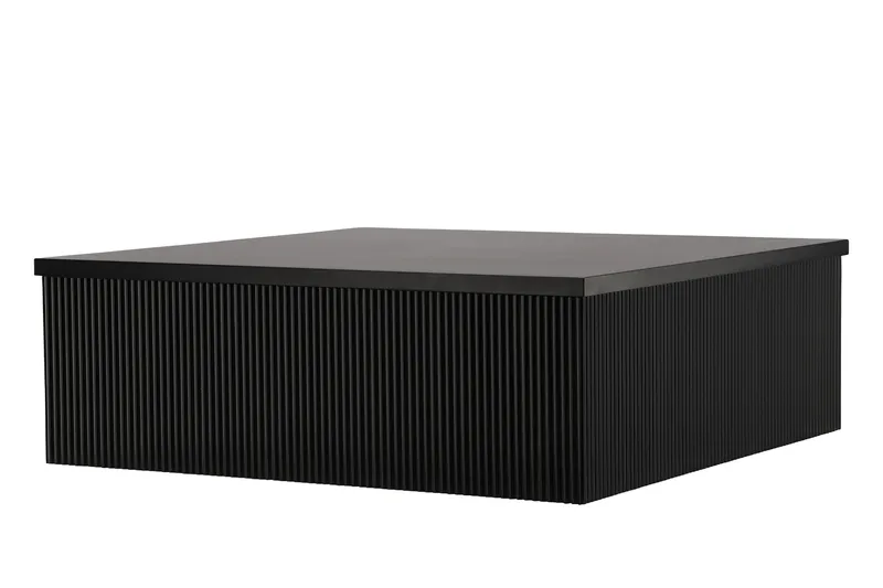 Lenox Kvadratiskt Soffbord 90 cm i Trä med Räfflad Sarg - Svart - Möbler - Bord & matgrupper - Soffbord