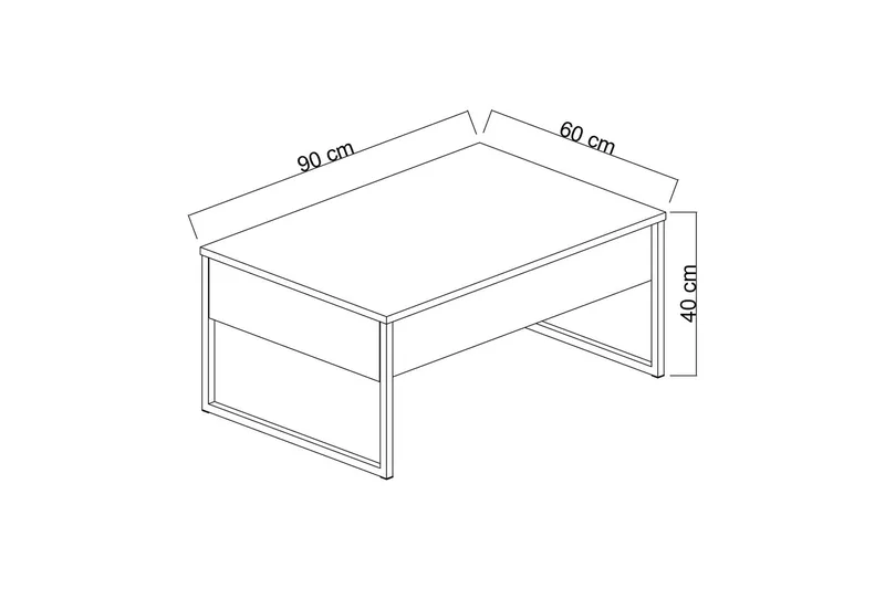 Luxe Soffbord 90x40 cm Brun/Guld - Hanah Home - Möbler - Bord & matgrupper - Soffbord
