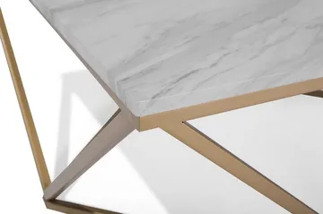 Malibu Kvadratiskt Soffbord 80 cm i Marmor med Metallstativ - Vit - Möbler - Bord & matgrupper - Soffbord