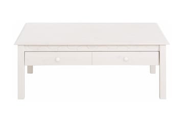Marzell 110 cm Rektangulärt Soffbord med Lådor i Furu - Vit - Möbler - Bord & matgrupper - Soffbord