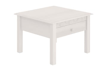 Marzell 60 cm Kvadratiskt Soffbord med Lådor i Furu - Vit - Möbler - Bord & matgrupper - Soffbord