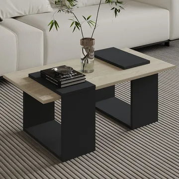 Matris Soffbord 90x37x46,6 cm - Travertine/Anthracite - Möbler - Bord & matgrupper - Soffbord