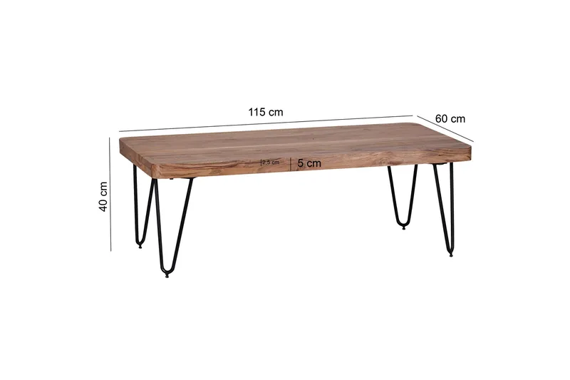 Mayotte Soffbord 115 cm - Akacia/Svart - Möbler - Bord & matgrupper - Soffbord