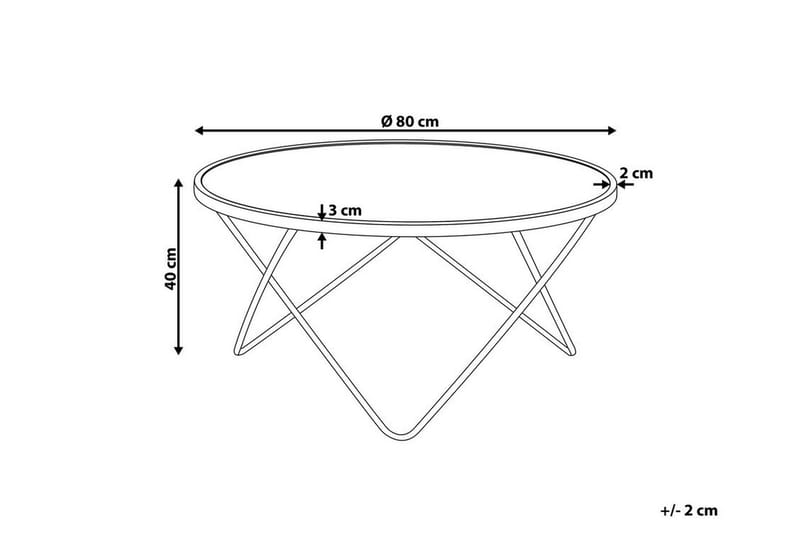 Meerah Soffbord 80 cm Runt - Glas/Svart/Guld - Möbler - Bord & matgrupper - Soffbord