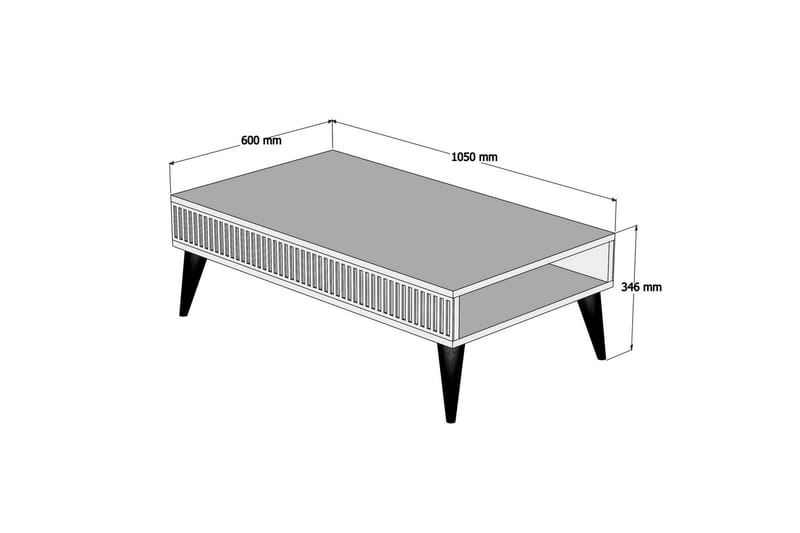 Millay Soffbord 105 cm med Förvaring Hylla - Valnötsbrun - Möbler - Bord & matgrupper - Soffbord