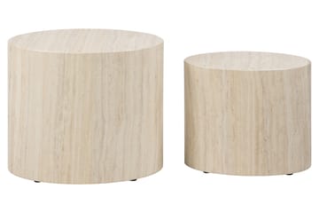 Mirol 33x48 cm Ovalt Soffbord i Sten - Beige - Möbler - Bord & matgrupper - Soffbord