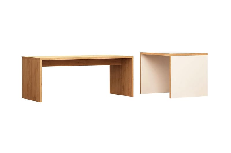 Mod Design Satsbord 90 cm 2 Bord - Trä/Vit - Möbler - Bord & matgrupper - Soffbord