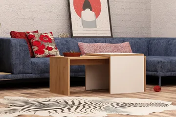 Mod Design Satsbord 90 cm 2 Bord - Trä/Vit - Möbler - Bord & matgrupper - Soffbord